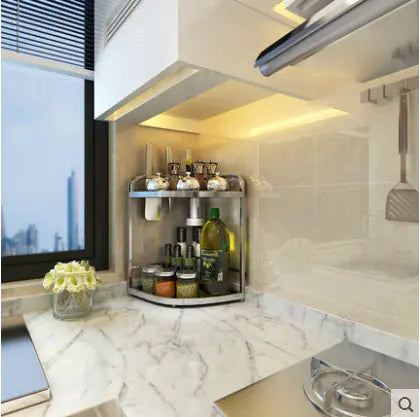 Stainless Steel Kitchen Shelf Organizer - Corner