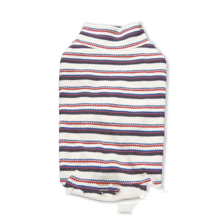 Cozy Striped Waffle Pet Pullover