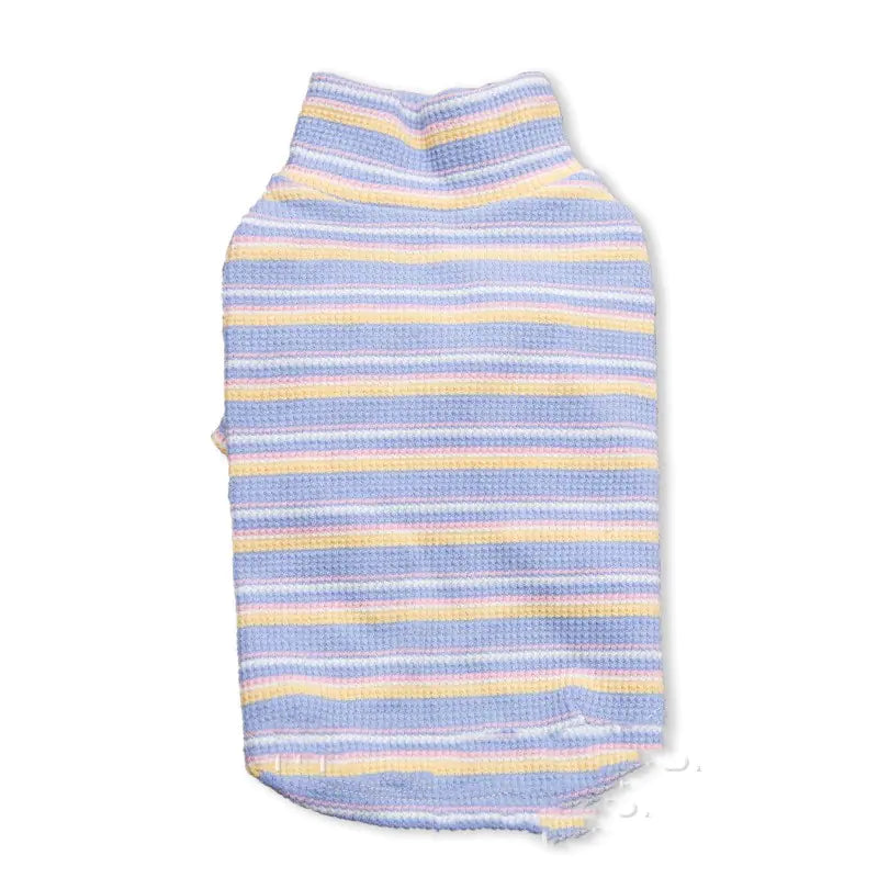 Cozy Striped Waffle Pet Pullover