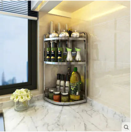 Stainless Steel Kitchen Shelf Organizer - Corner