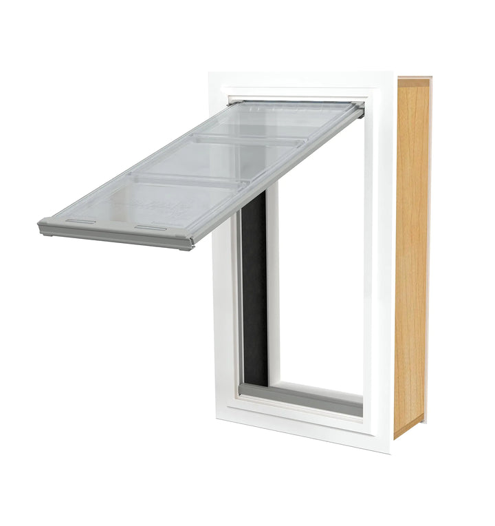 Endura Flap Wall Pet Door – White Large, Dual-Layer Single Flap for Weather Protection