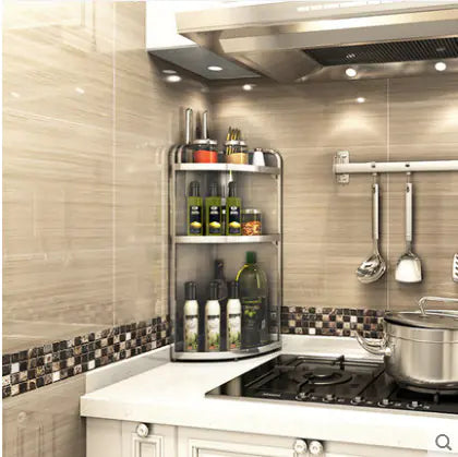 Stainless Steel Kitchen Shelf Organizer - Corner